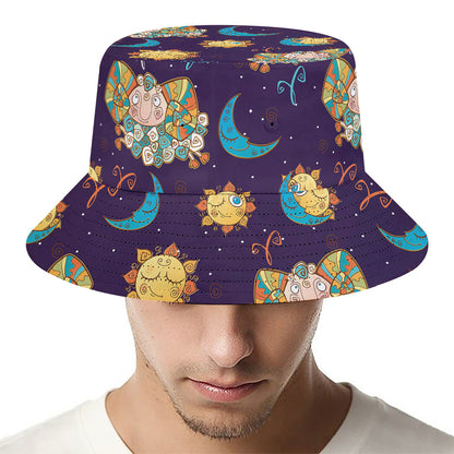 Cute Cartoon Aries Pattern Print Bucket Hat