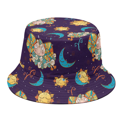 Cute Cartoon Aries Pattern Print Bucket Hat