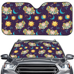 Cute Cartoon Aries Pattern Print Car Windshield Sun Shade