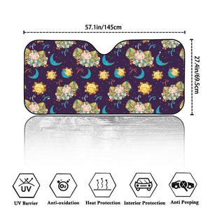 Cute Cartoon Aries Pattern Print Car Windshield Sun Shade