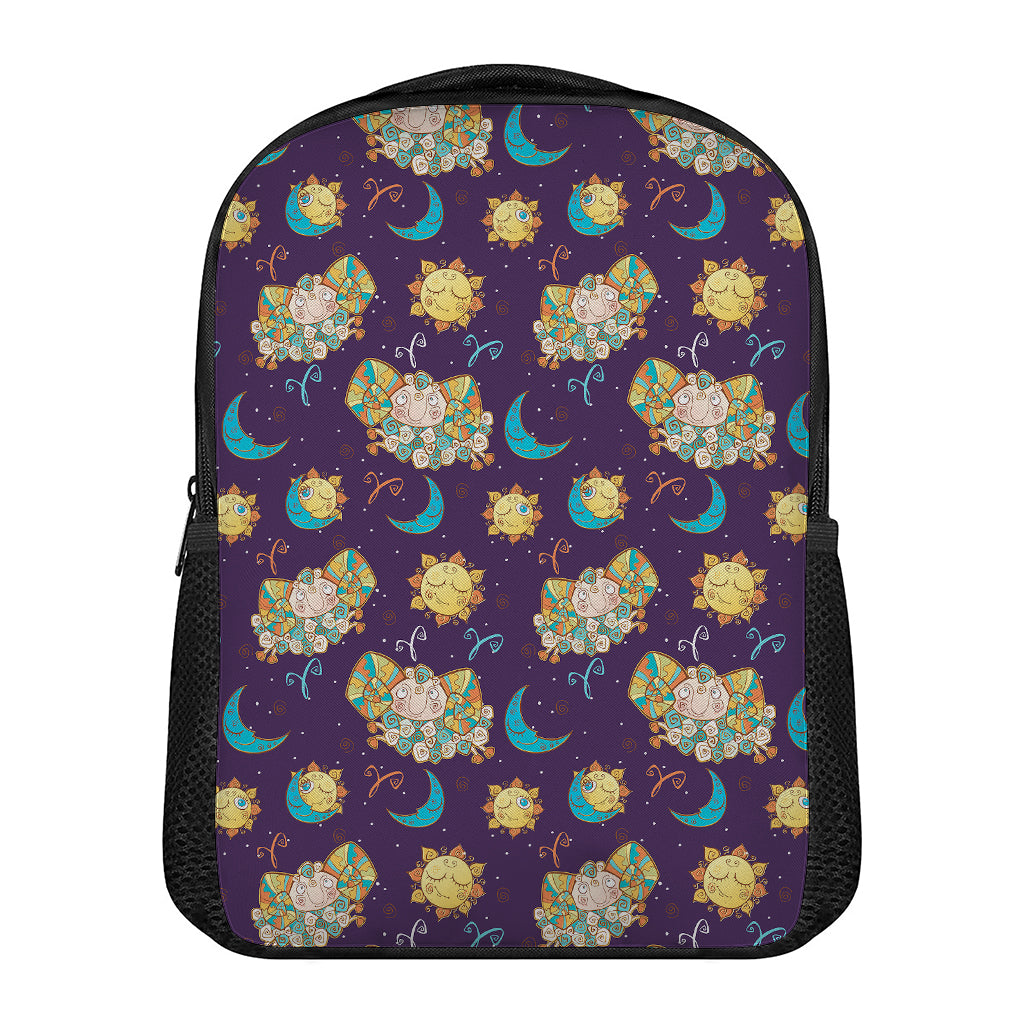 Cute Cartoon Aries Pattern Print Casual Backpack