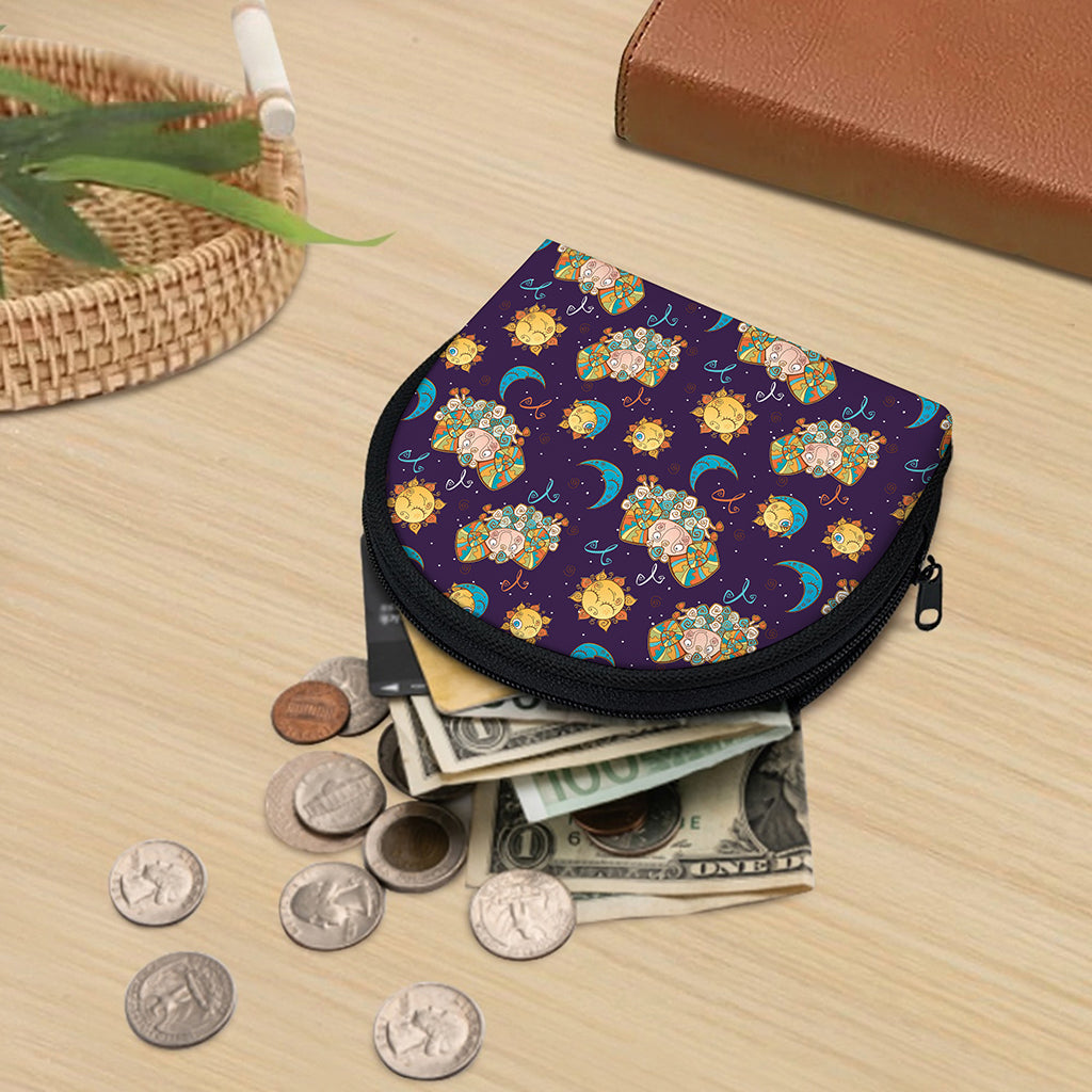 Cute Cartoon Aries Pattern Print Coin Purse