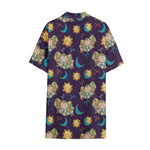 Cute Cartoon Aries Pattern Print Cotton Hawaiian Shirt