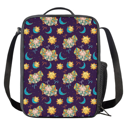 Cute Cartoon Aries Pattern Print Crossbody Lunch Bag