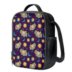 Cute Cartoon Aries Pattern Print Crossbody Lunch Bag