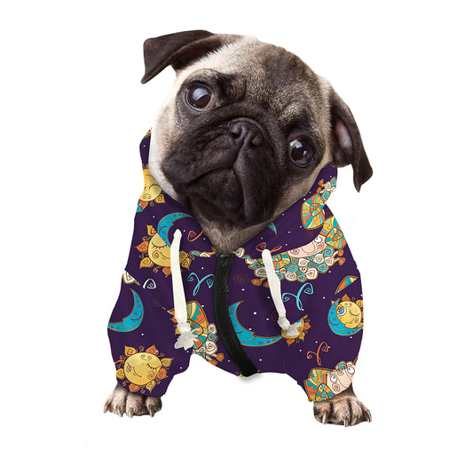Cute Cartoon Aries Pattern Print Dog Zip Up Hoodie