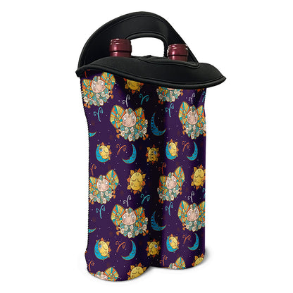Cute Cartoon Aries Pattern Print Double Neoprene Wine Tote