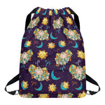 Cute Cartoon Aries Pattern Print Drawstring Backpack