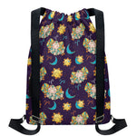 Cute Cartoon Aries Pattern Print Drawstring Backpack