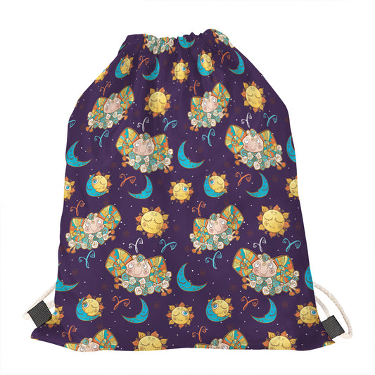 Cute Cartoon Aries Pattern Print Drawstring Bag
