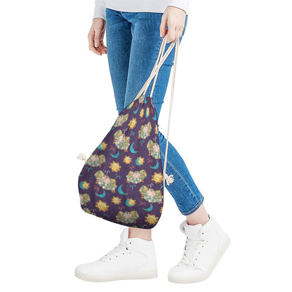 Cute Cartoon Aries Pattern Print Drawstring Bag