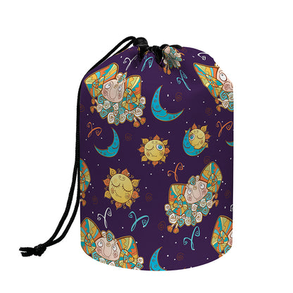 Cute Cartoon Aries Pattern Print Drawstring Makeup Bag