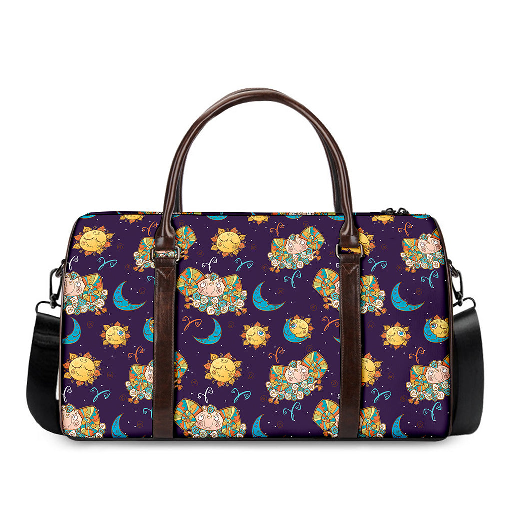 Cute Cartoon Aries Pattern Print Duffle Bag