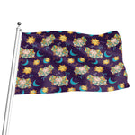 Cute Cartoon Aries Pattern Print Flag