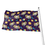 Cute Cartoon Aries Pattern Print Flag