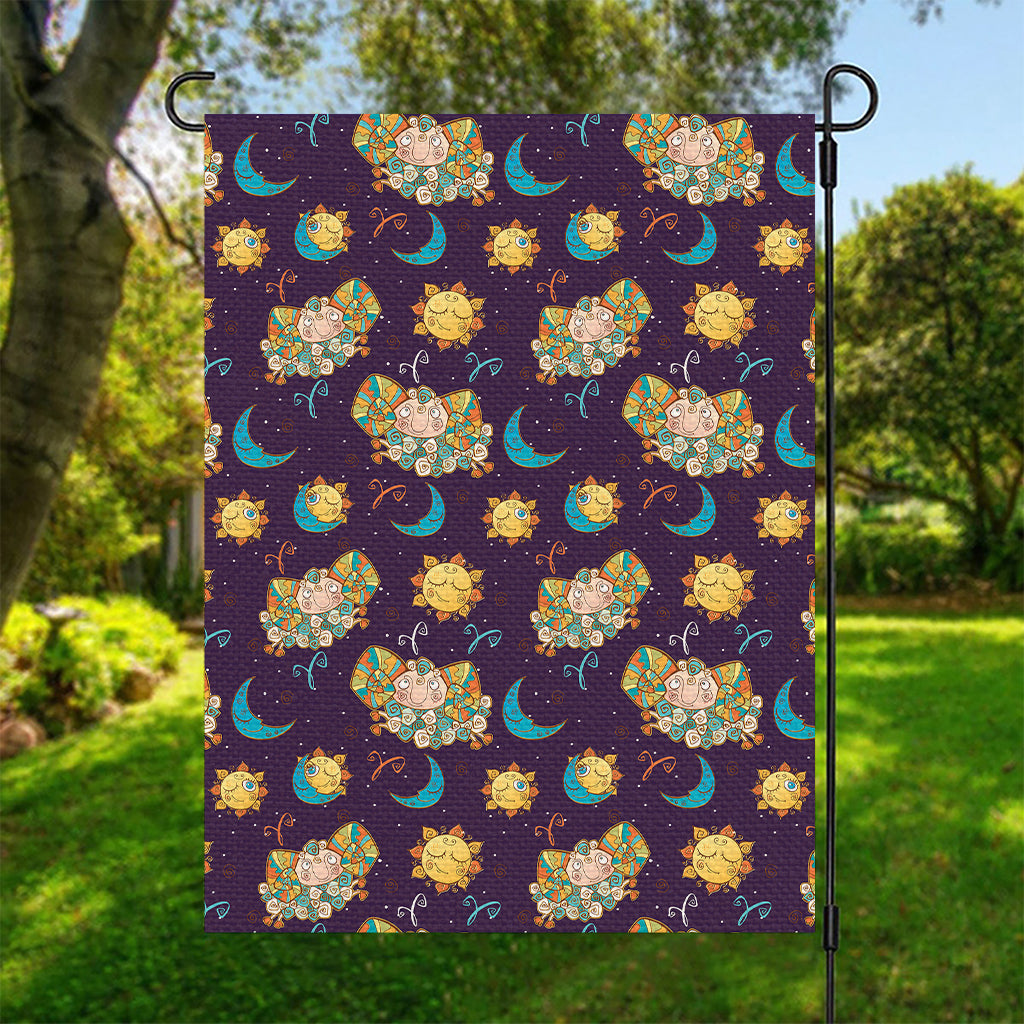 Cute Cartoon Aries Pattern Print Garden Flag