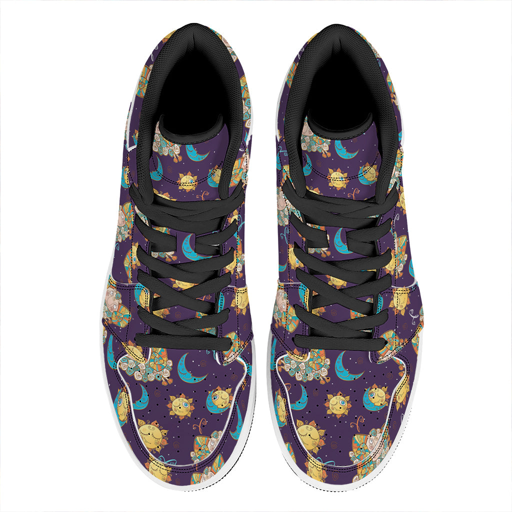 Cute Cartoon Aries Pattern Print High Top Leather Sneakers