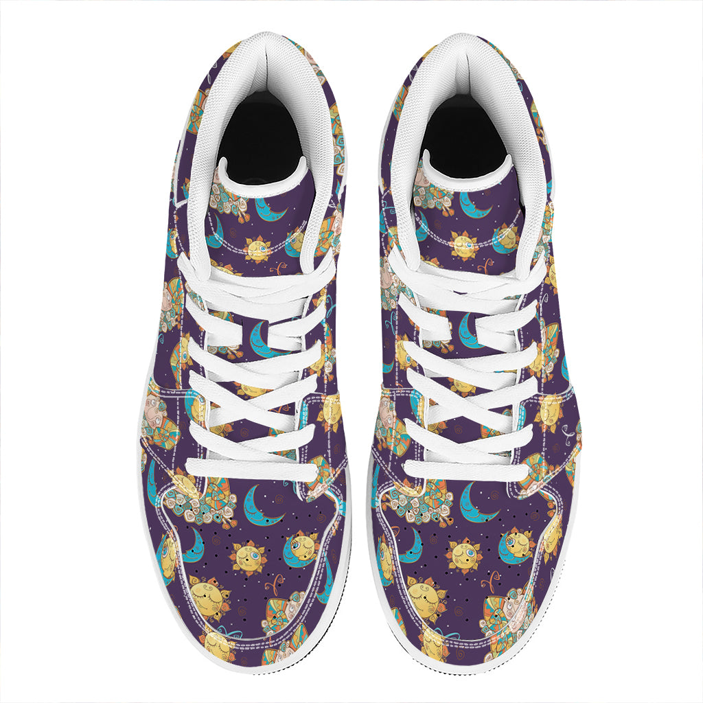 Cute Cartoon Aries Pattern Print High Top Leather Sneakers