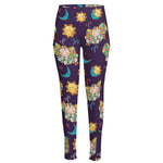 Cute Cartoon Aries Pattern Print High-Waisted Pocket Leggings