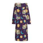 Cute Cartoon Aries Pattern Print Hooded Bathrobe