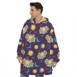 Cute Cartoon Aries Pattern Print Hoodie Blanket