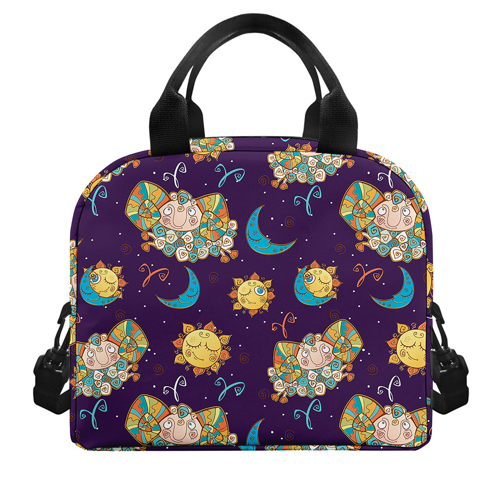 Cute Cartoon Aries Pattern Print Insulated Lunch Bag