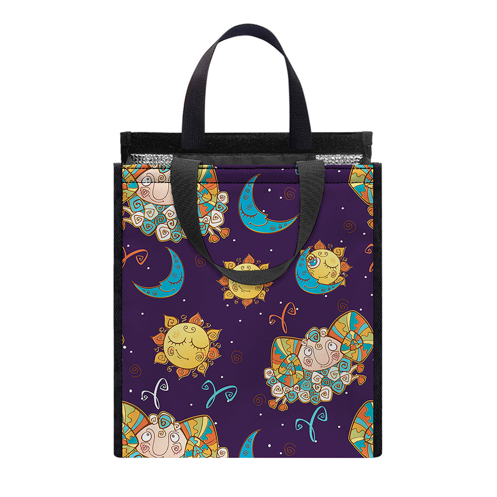 Cute Cartoon Aries Pattern Print Insulated Lunch Tote