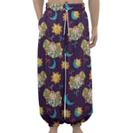 Cute Cartoon Aries Pattern Print Lantern Pants