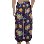 Cute Cartoon Aries Pattern Print Lantern Pants