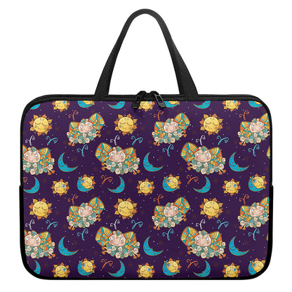 Cute Cartoon Aries Pattern Print Laptop Sleeve With Handle