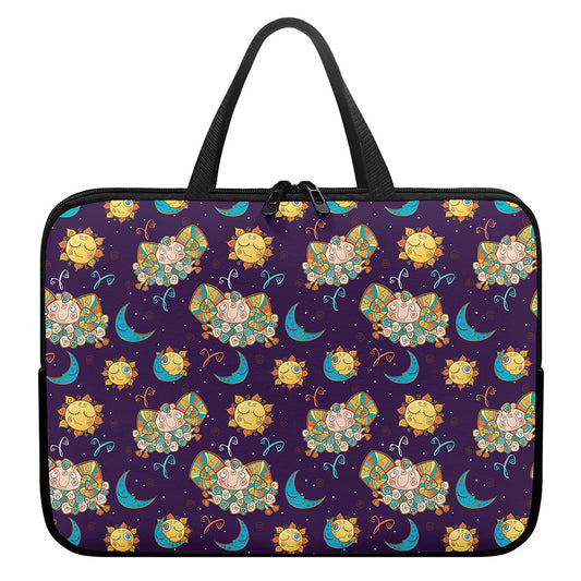 Cute Cartoon Aries Pattern Print Laptop Sleeve With Handle