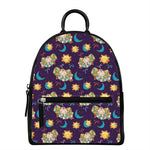 Cute Cartoon Aries Pattern Print Leather Backpack