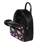 Cute Cartoon Aries Pattern Print Leather Backpack