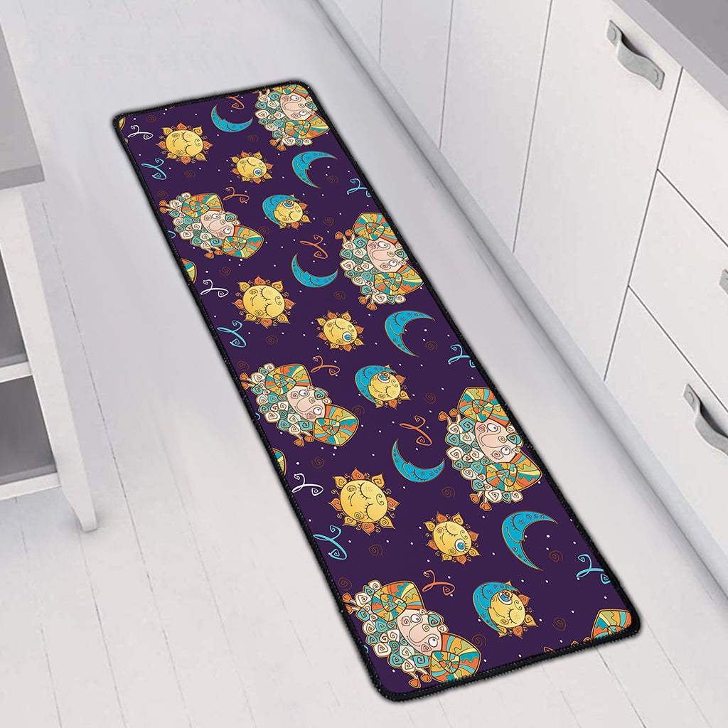 Cute Cartoon Aries Pattern Print Long Kitchen Mat