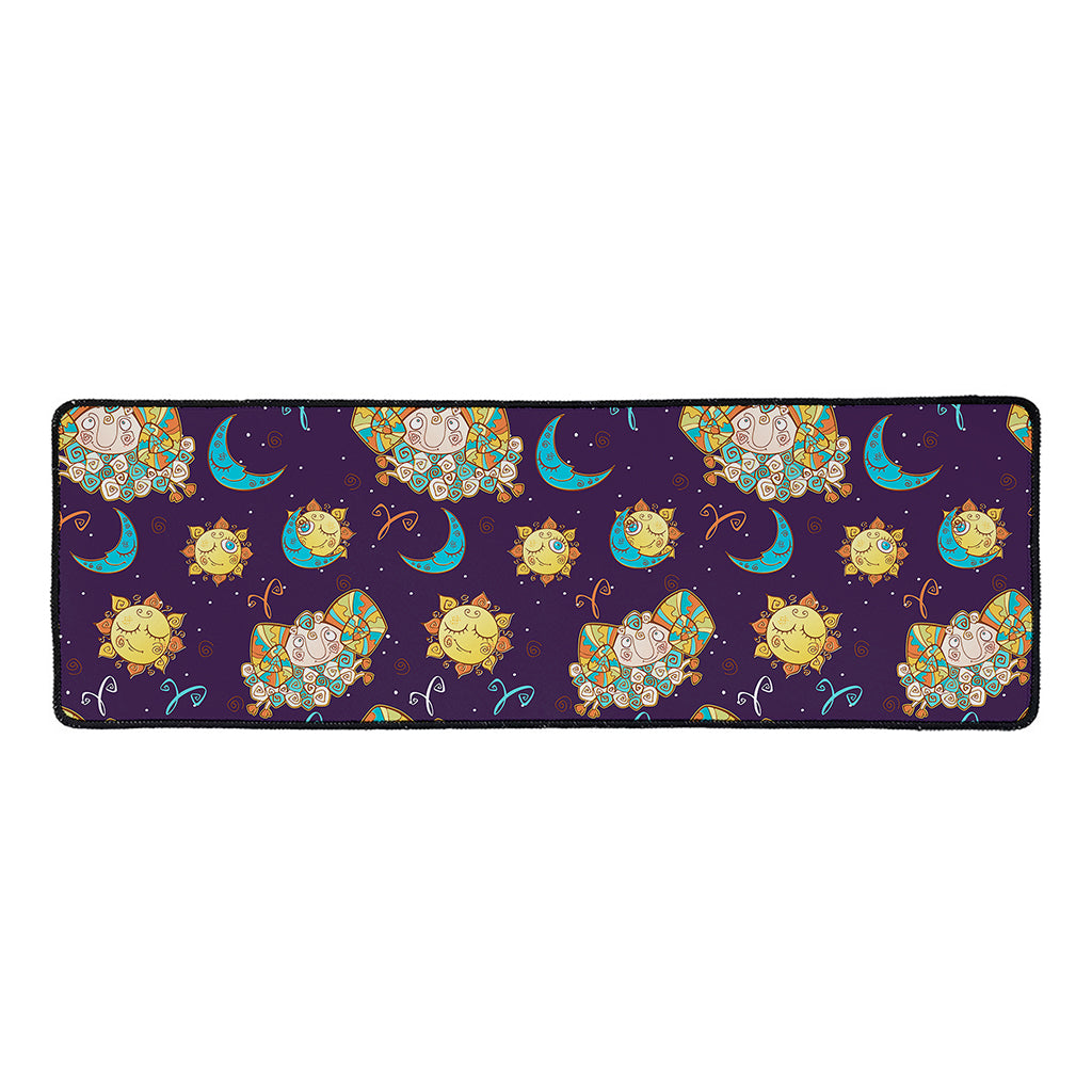 Cute Cartoon Aries Pattern Print Long Kitchen Mat
