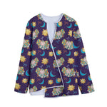 Cute Cartoon Aries Pattern Print Long Sleeve Short Coat