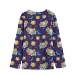 Cute Cartoon Aries Pattern Print Long Sleeve Short Coat