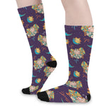 Cute Cartoon Aries Pattern Print Long Socks