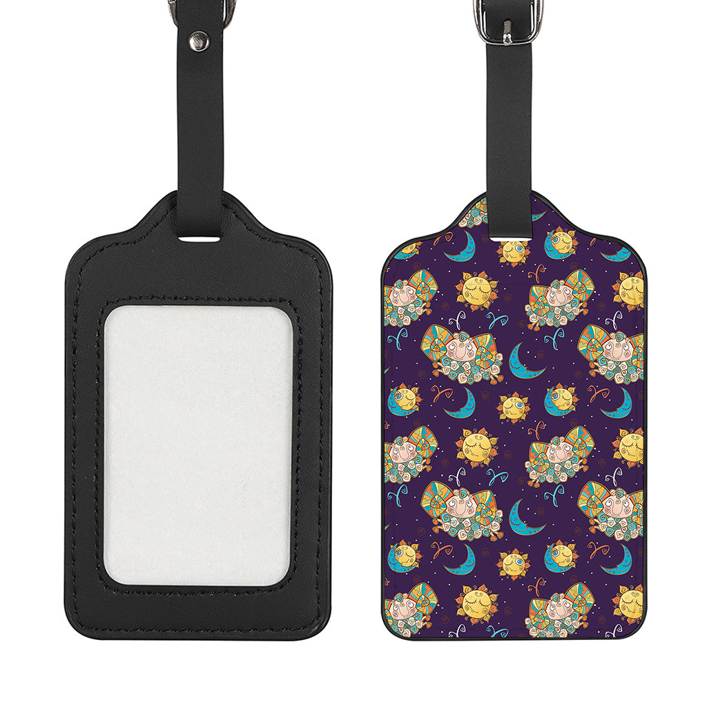 Cute Cartoon Aries Pattern Print Luggage Tag