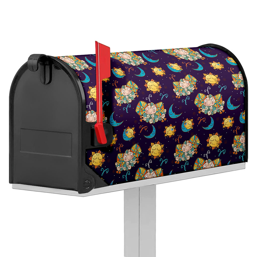 Cute Cartoon Aries Pattern Print Mailbox Cover