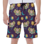 Cute Cartoon Aries Pattern Print Men's Beach Shorts