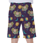 Cute Cartoon Aries Pattern Print Men's Beach Shorts