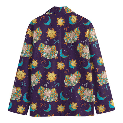 Cute Cartoon Aries Pattern Print Men's Blazer