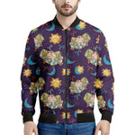 Cute Cartoon Aries Pattern Print Men's Bomber Jacket