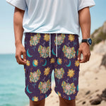 Cute Cartoon Aries Pattern Print Men's Cargo Shorts