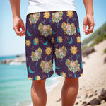 Cute Cartoon Aries Pattern Print Men's Cargo Shorts