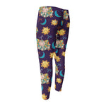 Cute Cartoon Aries Pattern Print Men's Compression Pants