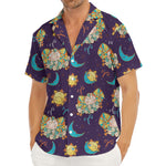 Cute Cartoon Aries Pattern Print Men's Deep V-Neck Shirt