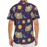 Cute Cartoon Aries Pattern Print Men's Deep V-Neck Shirt