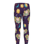Cute Cartoon Aries Pattern Print Men's leggings